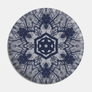 Psychedelic Blue Cloud Snowflake Pin