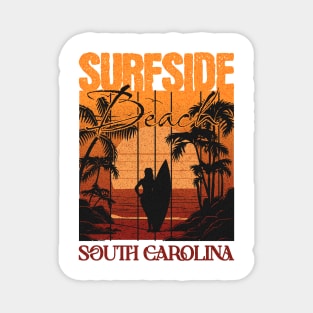 Surf Side Beach South Carolina Family Resort Surfing Distressed Design Magnet