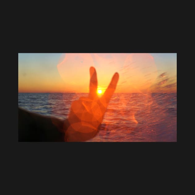 Sunset Peace Sign by 1Redbublppasswo