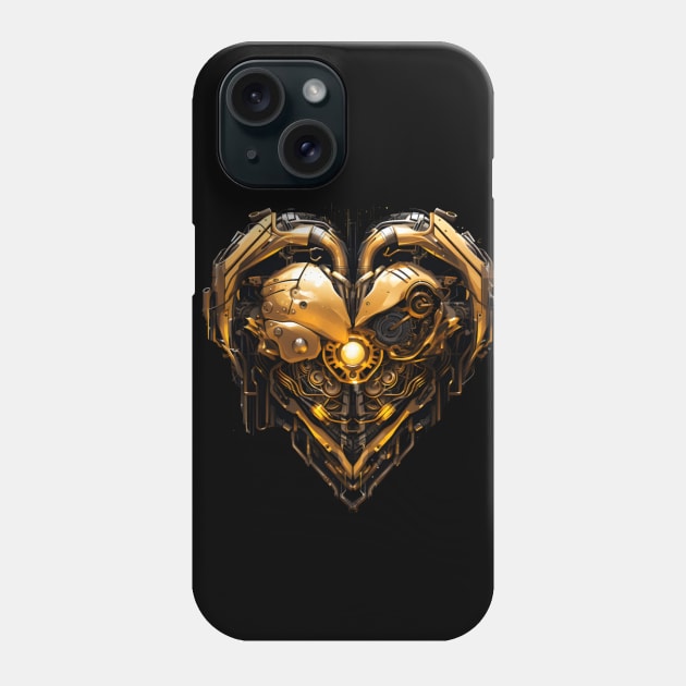 Rave, golden heart, Phone Case by ArtWearSplash