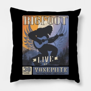 Bigfoot Live At Yosemite National Park Funny Band Shirt Parody Pillow