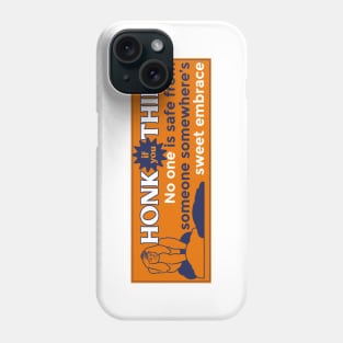 No One Is Safe Bumper Sticker orange blue Phone Case