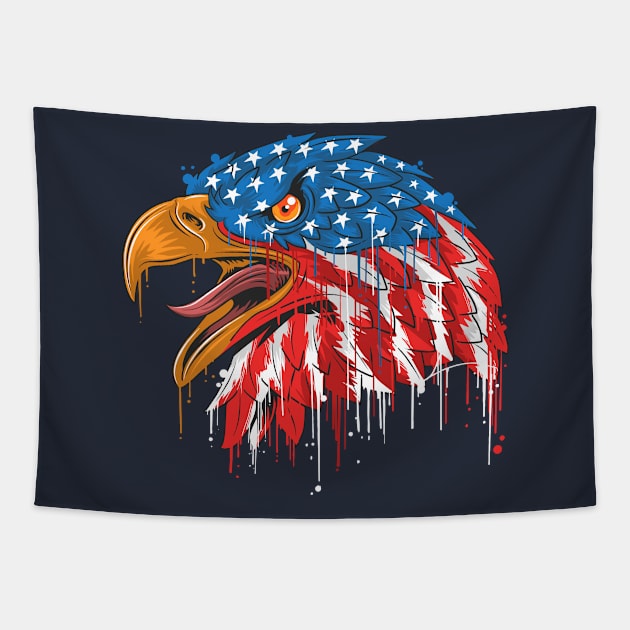 eagle independence head USA Tapestry by Mako Design 