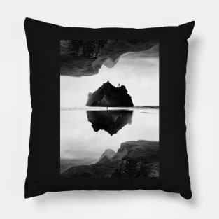 Black and White Isolation Island Pillow