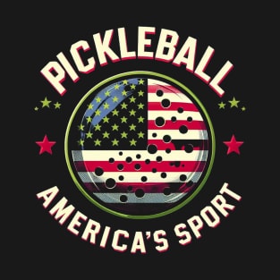 Pickleball America's Sport USA Flag T-Shirt