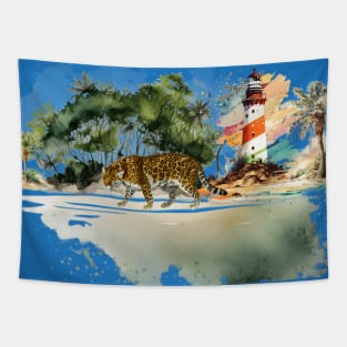 Leopard in The Forest Tapestry