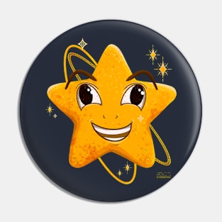 Happy Star Illustration Pin