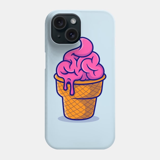 Cute Brain Ice Cream Cartoon Phone Case by Catalyst Labs