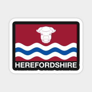 White Bull's Head and Three Wavy Lines Herefordshire Flag Magnet