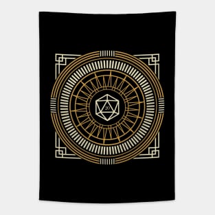 Geometric Circle Magic Polyhedral D20 Dice of The Warlock Tapestry