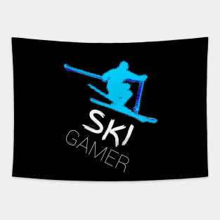 Ski Gamer - Alpine Ski - 2022 Olympic Winter Sports Lover -  Snowboarding - Graphic Typography Saying Tapestry