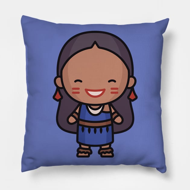 Cute Traditional Ecuadorian Girl Pillow by SLAG_Creative