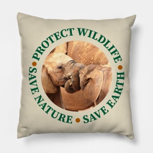 Wildlife Conservation Earth Day Elephant Tug of War Pillow