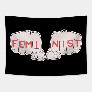 Feminist Tattoo Knuckles Tapestry