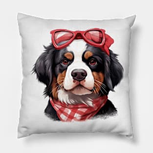 Fancy Bernese Mountain Dog Pillow