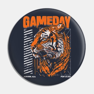 Vintage Gameday Tiger // Navy and Orange Awesome Tiger // Football Game Day Pin