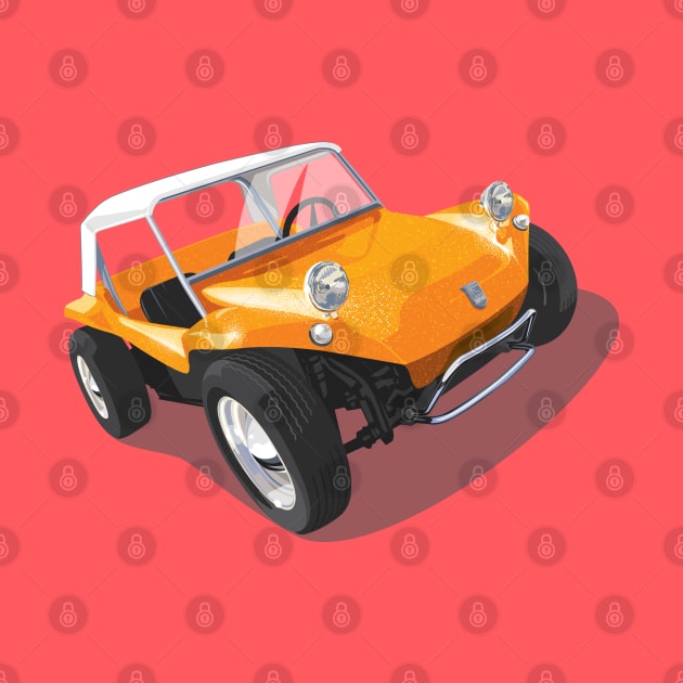 beach buggy in orange by candcretro