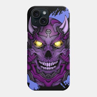 Blue mecha skull Phone Case