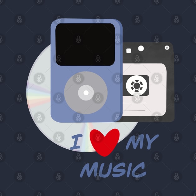 I Love My Music - Blue by Alliart