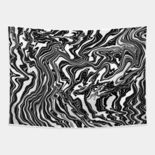 Waved vortex plastic pattern black Tapestry