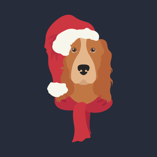 English Cocker Spaniel Christmas Dog by JunkyDotCom