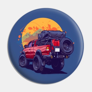 Adventure Car Illustration Pin