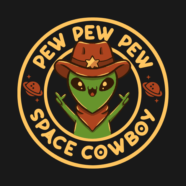 Space Cowboy Funny Alien Brown by Tobe Fonseca by Tobe_Fonseca