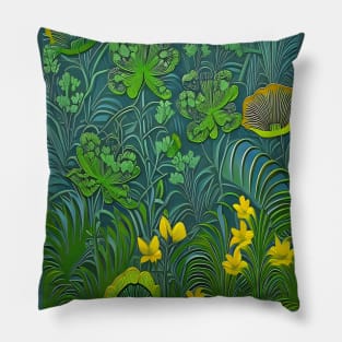 Tonal Foliage with Flowers Pillow