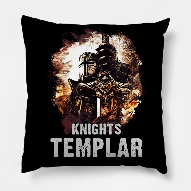 Knights Templar / the Order of the Knights of the Temple of Solomon Pillow by Naumovski
