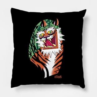 crazy tiger Pillow