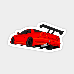 SKYLINE GTR R34 RED Magnet