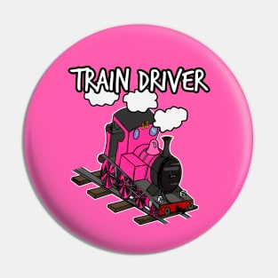 Train Driver Steam Locomotive Railroad Enthusiasts (Pink) Pin