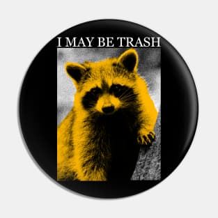 I MAY BE TRASH Raccoon Pin