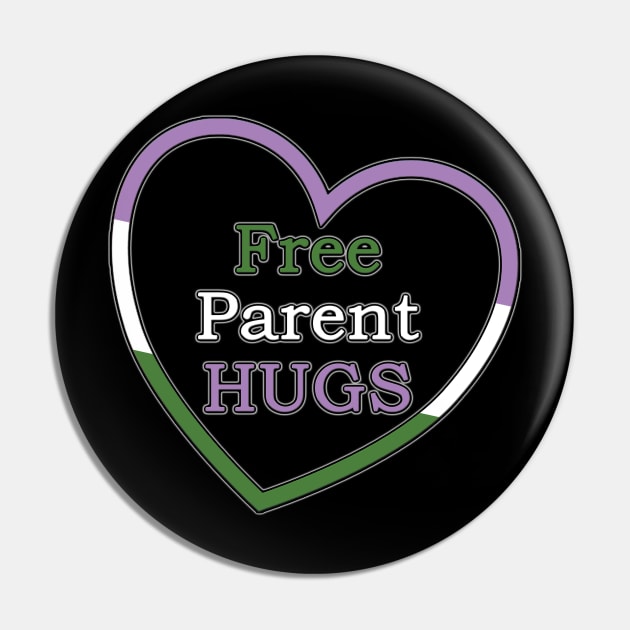 Free parent Hugs - Genderqueer Pin by MeL Gyth