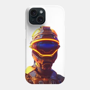 Technological cyborg head. Phone Case