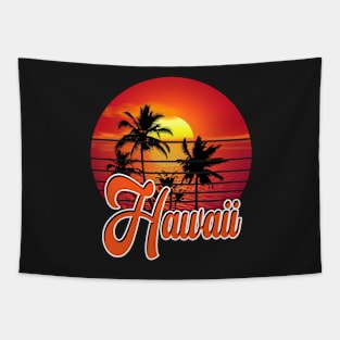 Hawaii Retro Vintage Sunset Beach 70s 80s Tapestry