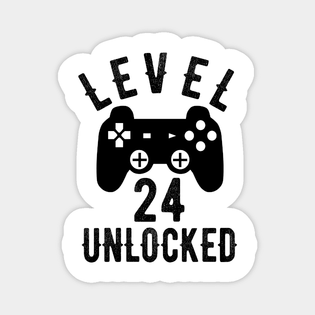 Level 24 Unlocked TShirt Video Gamer 24th Birthday Gift Magnet by OriginalGiftsIdeas