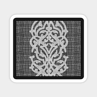 black linen with white damask Magnet