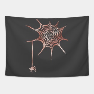 Rose gold spider in spiderweb Tapestry