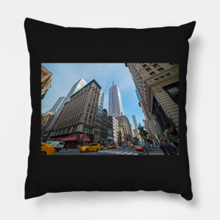 New York Fifth Avenue Taxis Empire State Building Pillow