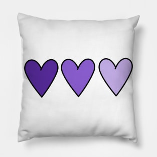 Cute purple ombre hearts Pillow