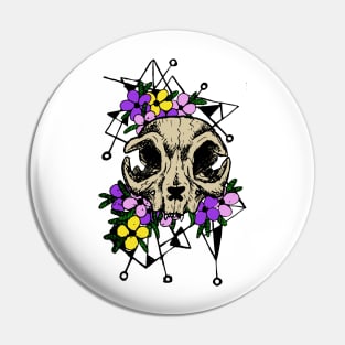 Cat Skulll Pin