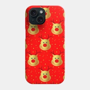 FUNNY Red Nose Reindeer Pattern Phone Case