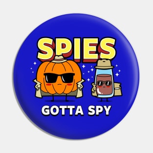 Funny Pumpkin Spice Cute Kawaii Spies Cartoon Funny Meme Pin