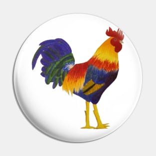 Colorful Rooster Pin