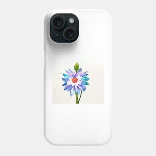 Blue Watercolor Flower Phone Case