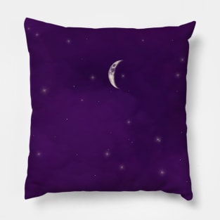 Violet, sparkly night sky Pillow