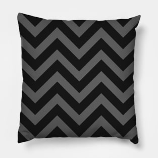 Grey and Black Chevron Zig Zag Pillow