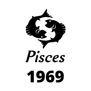 Black Zodiac Birthday Pisces 1969 T-Shirt