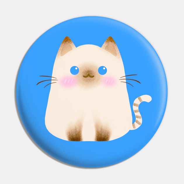 Flame Point Siamese Cute Cat Pin by MeowtakuShop